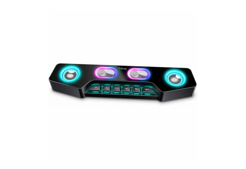FIFINE AMPLIGAME A16 BLUETOOTH SPEAKER WITH BUILT-IN BATTERY, VOLUME/MUSIC/RGB CONTROLS, EQ SWITCH FOR GAMING, MUSIC, VIDEOS