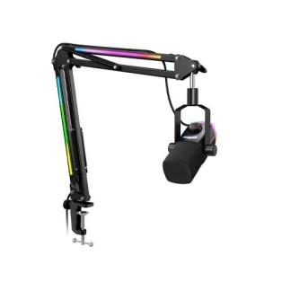 FIFINE AmpliGame AM8PROT Dynamic Microphone Kit with RGB Boom Arm Stand