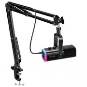 FIFINE AmpliGame AM8T USB/XLR Dynamic Microphone Kit with Boom Arm Stand