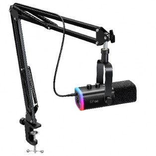 FIFINE AmpliGame AM8T USB/XLR Dynamic Microphone Kit with Boom Arm Stand