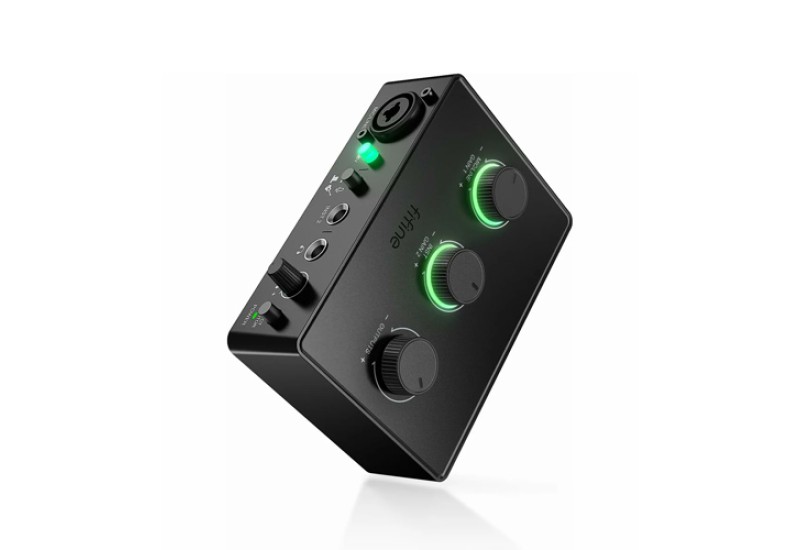 FIFINE Ampli1  USB Audio Interface with 48V Phantom Power & 50dB Gain, XLR & Instrument Input, Headphone
