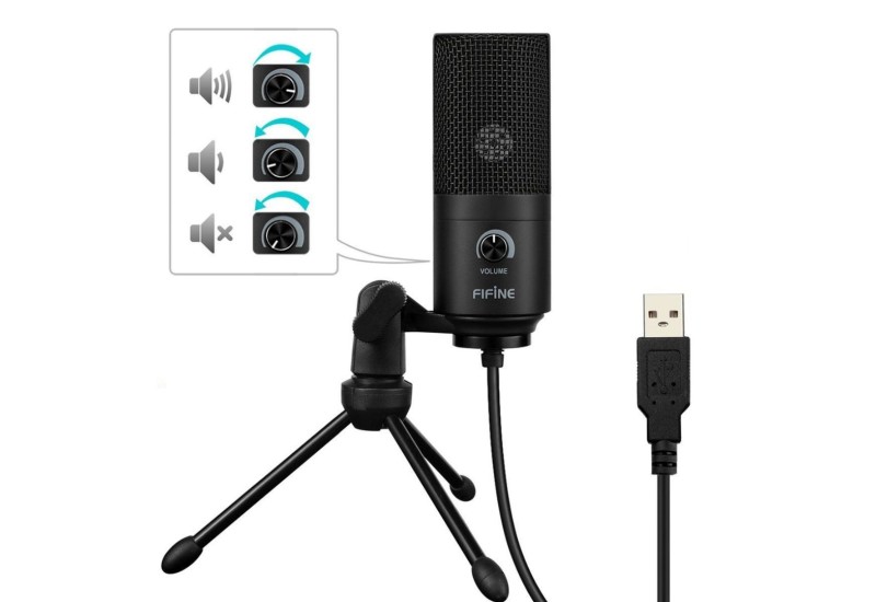 FiFine K669B Microphone - USB Studio Condenser Podcasting Microphone