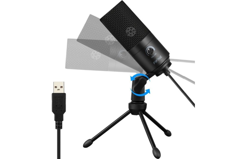 FiFine K669B Microphone - USB Studio Condenser Podcasting Microphone