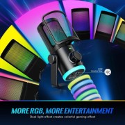 FIFINE AMPLIGAME AM6 CONDENSER MIC WITH GAME/CHAT MIX, NOISE SUPPRESSION, MONITORING, I/O LEVEL & RGB CONTROLS