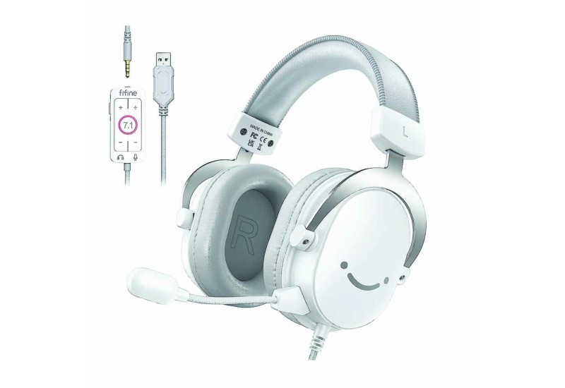 FIFINE AMPLIGAME H9 3.5MM HEADSET WITH USB CONTROL BOX FOR MUTE, I/O CONTROLS, 7.1 SURROUND SOUND FOR CONSOLE/PC