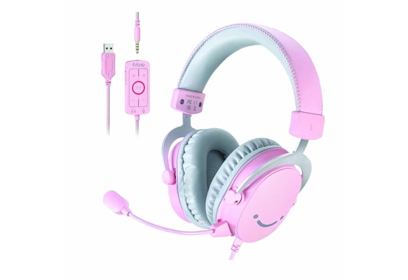 FIFINE AMPLIGAME H9 3.5MM HEADSET WITH USB CONTROL BOX FOR MUTE, I/O CONTROLS, 7.1 SURROUND SOUND FOR CONSOLE/PC