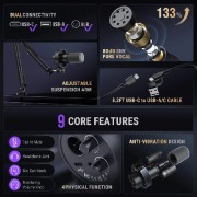 FIFINE AmpliTank K688CT USB/XLR Dynamic Microphone Kit with Boom Arm Stand