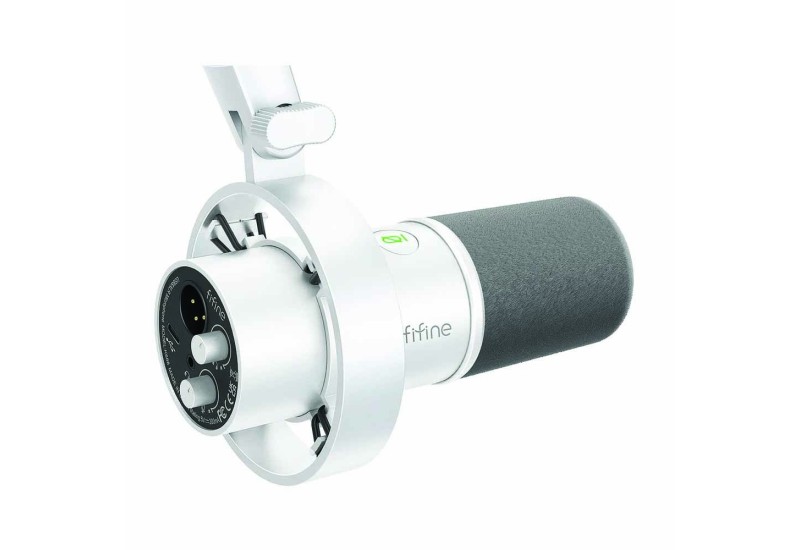 FIFINE K688 USB/XLR DYNAMIC MICROPHONE WITH SHOCK MOUNT, TOUCH-MUTE, HEADPHONE JACK, I/O CONTROLS FOR PODCASTING